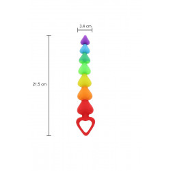 Stimulateur anal Rainbow Heart Beads - Toyjoy